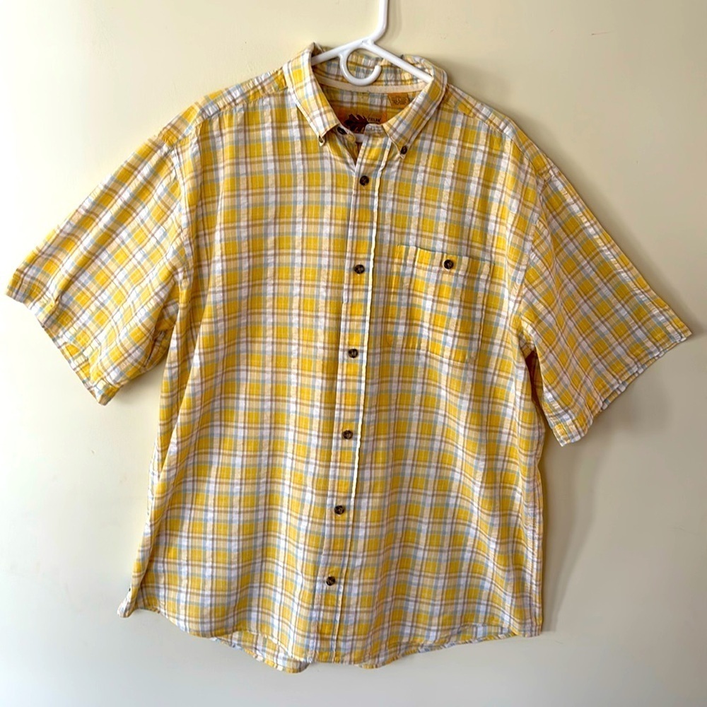 Fieldn' Forest Field n Forest Men's Shirt Yellow, White & Light Blue Size 2XL